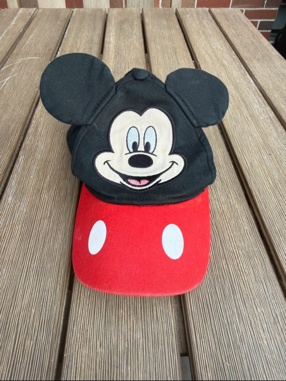 Disney Black and Red Mickey Mouse Kids Cap with Ears